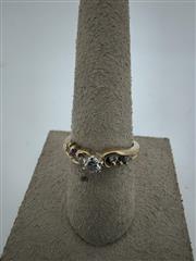 Ruby Lady's Stone & Diamond Ring 5 Diamonds .38 Carat T.W. 10K Yellow Gold